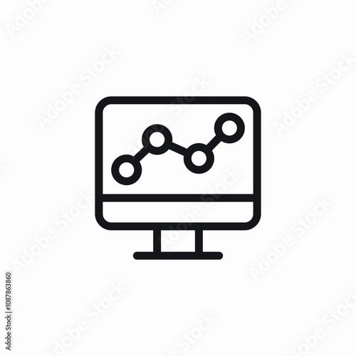 computer statistics report icon sign vector