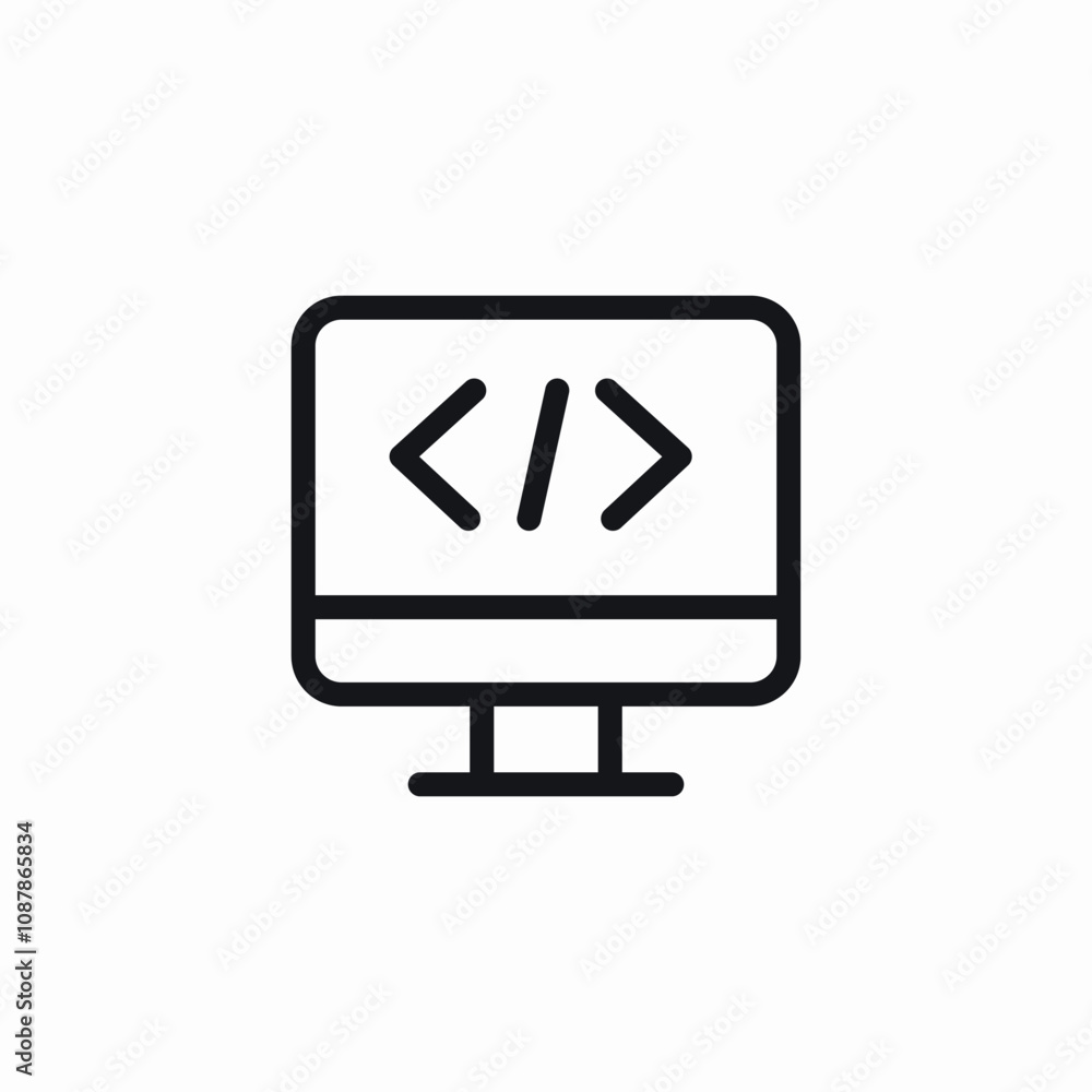 web programming development icon sign vector web programming development icon sign vector