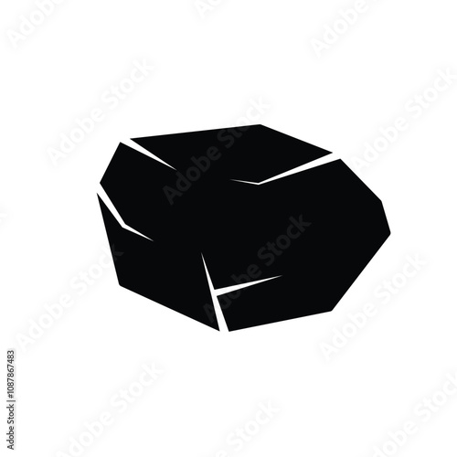 Coal glyph icon. Clipart image isolated on white background.