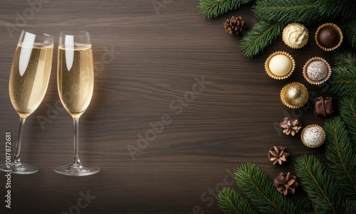 Delightful holiday treats with chocolate cupcakes and festive decorations dur...