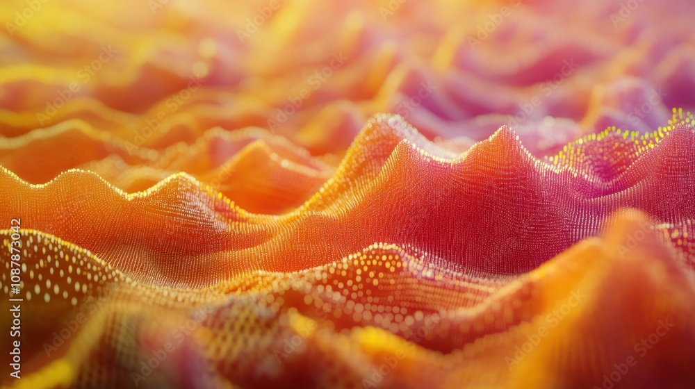 Abstract Orange and Red Landscape: A Digital Terrain of Particles Abstract Orange and Red Landscape: A Digital Terrain of Particles