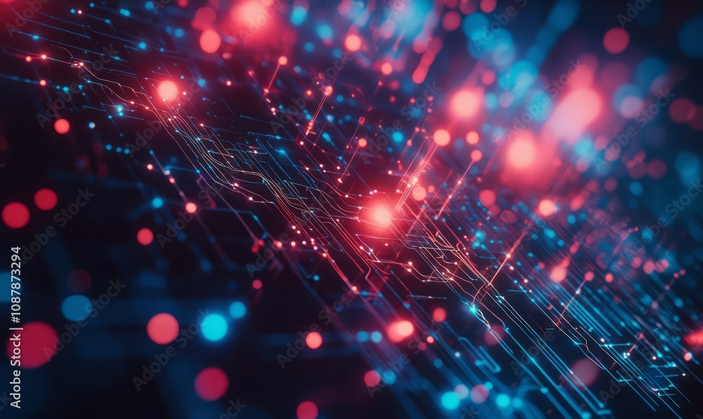 Abstract tech influence, AIdriven society, glowing neural networks, futuristic digital patterns Abstract tech influence, AIdriven society, glowing neural networks, futuristic digital patterns