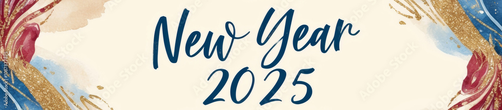 A Watercolour illustration about New Year 2025 A Watercolour illustration about New Year 2025