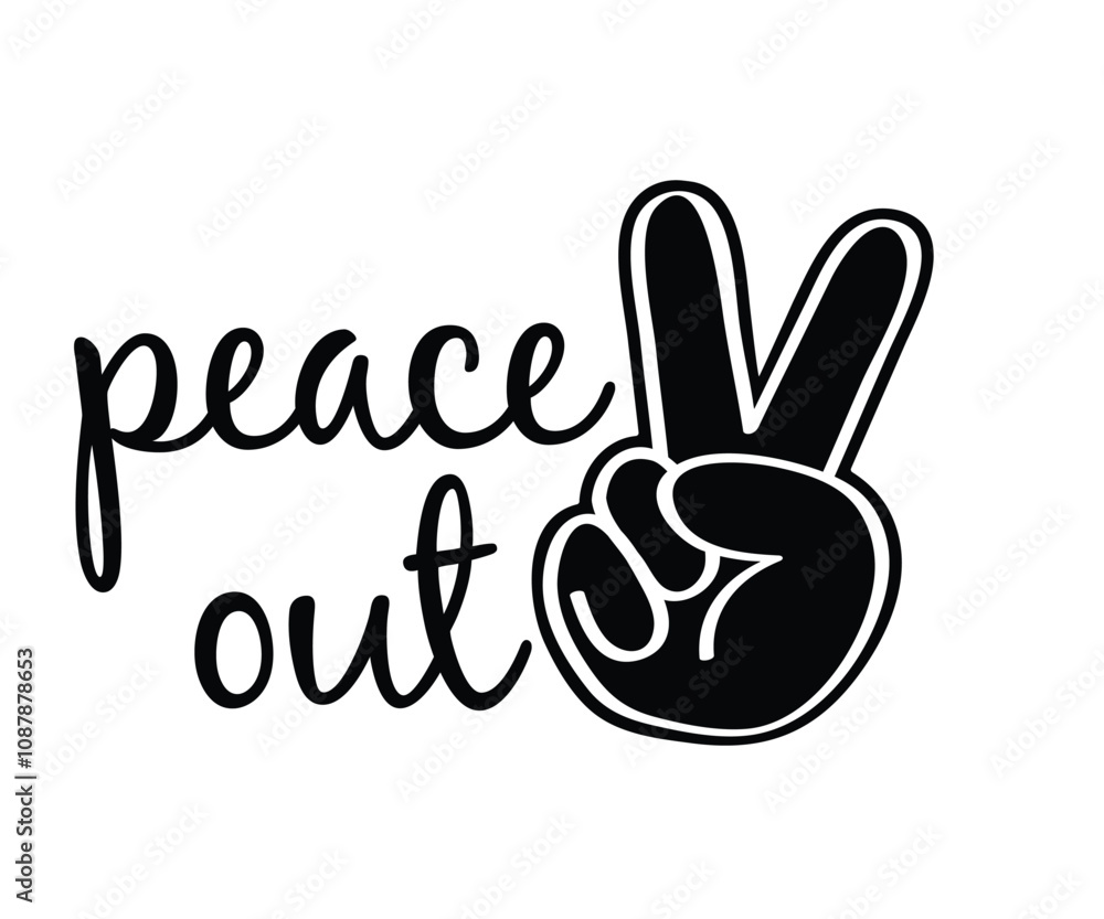 Fototapeta premium Peace out sign. Clipart image isolated on white background.