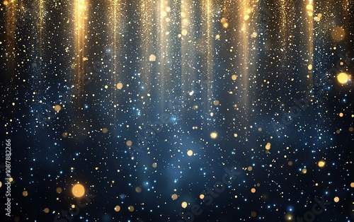 Wallpaper Mural Sparkling golden lights and shimmering particles create a magical atmosphere for a festive celebration or special event at night Torontodigital.ca