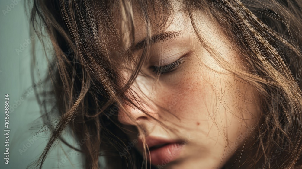 Woman have damaged and broken hair, loss hair, dry problem concept Woman have damaged and broken hair, loss hair, dry problem concept