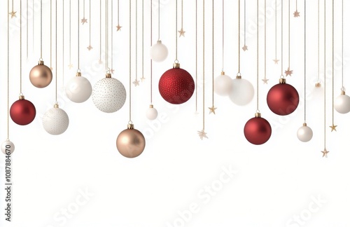 Colorful ornaments hanging elegantly for a festive winter celebration in a wa...