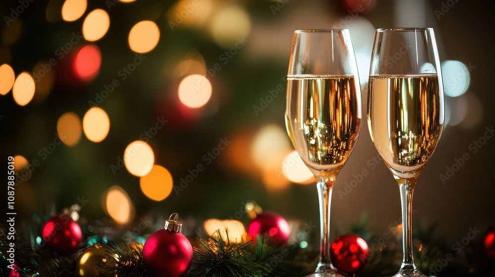 Holidays with champagne and decor Holidays with champagne and decor