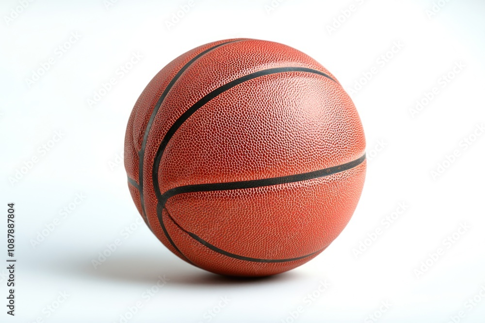 A high-quality image of a basketball ball from the side, showcasing its texture and design A high-quality image of a basketball ball from the side, showcasing its texture and design