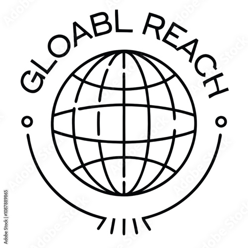 Globe reach logo of imaginary business or company line art