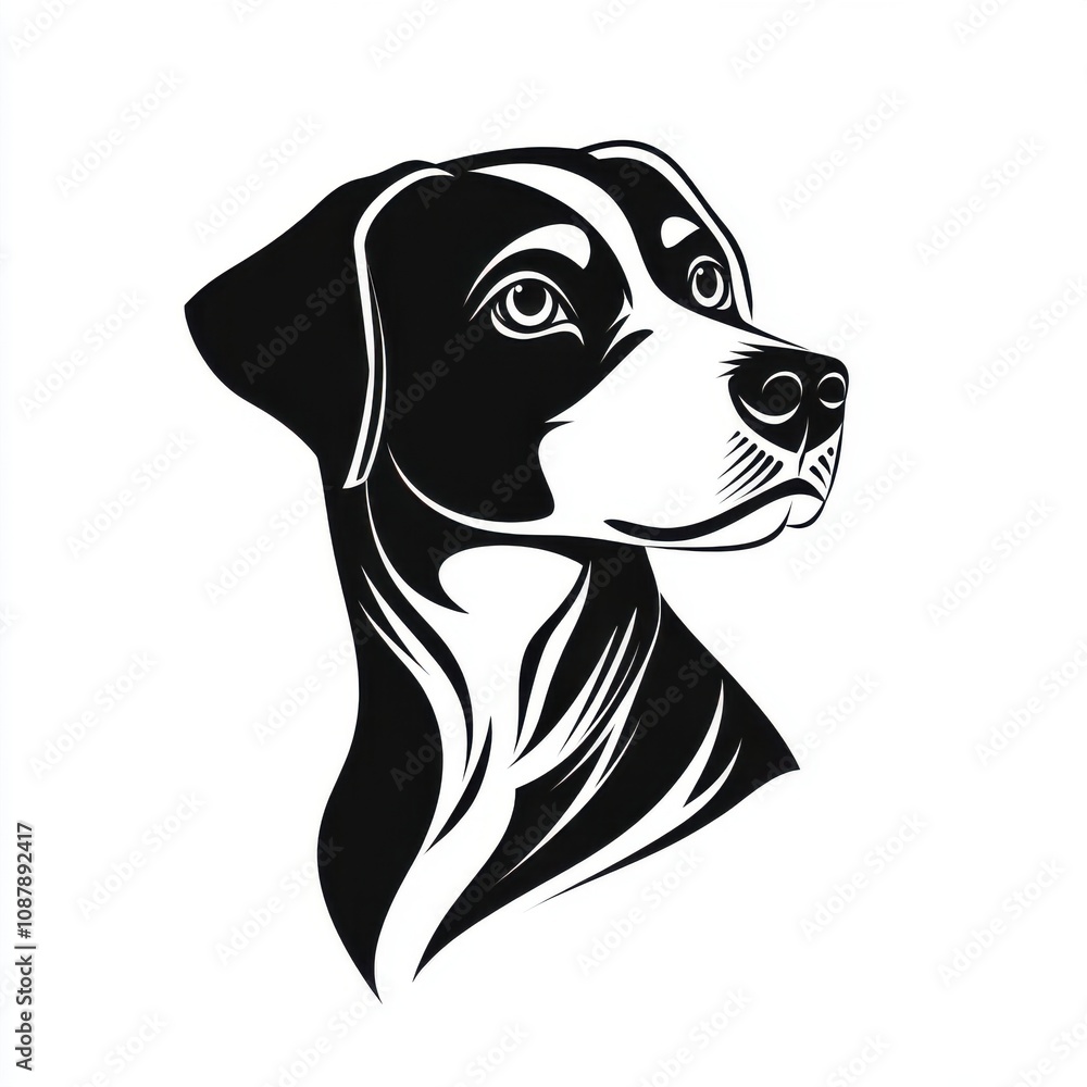 A stylized black and white illustration of a dog's head, showcasing elegant lines and expressive eyes. A stylized black and white illustration of a dog's head, showcasing elegant lines and expressive eyes.