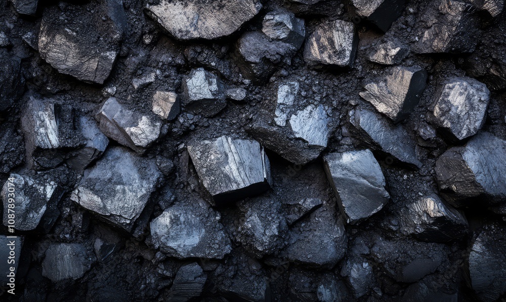 Dark coal texture, coal mining, fossil fuels, environmental pollution Dark coal texture, coal mining, fossil fuels, environmental pollution