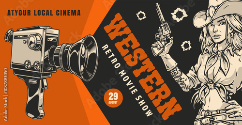 Retro Western movie show featuring classic cinema