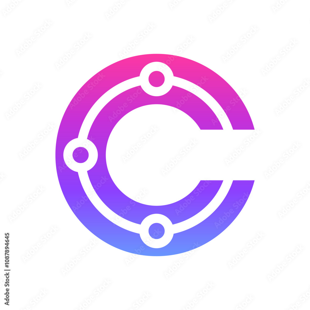 Letter C technology modern creative logo Letter C technology modern creative logo