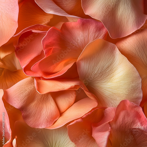 Vibrant Sunset Coral Floral Background - Energizing Color for Joy and Self-Care