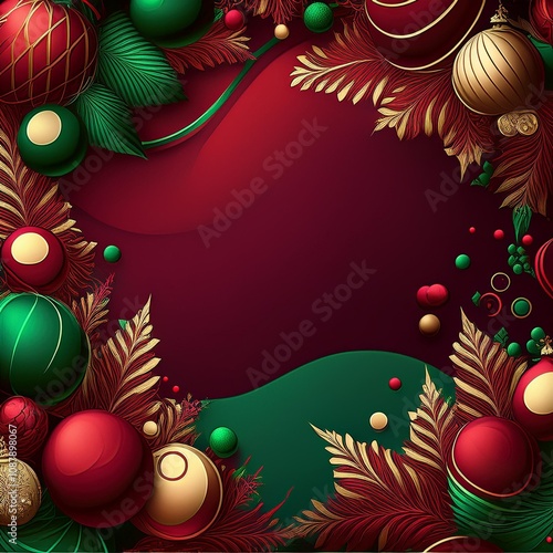 Christmas Background with Burgundy, Olive Green, and Neon Colors