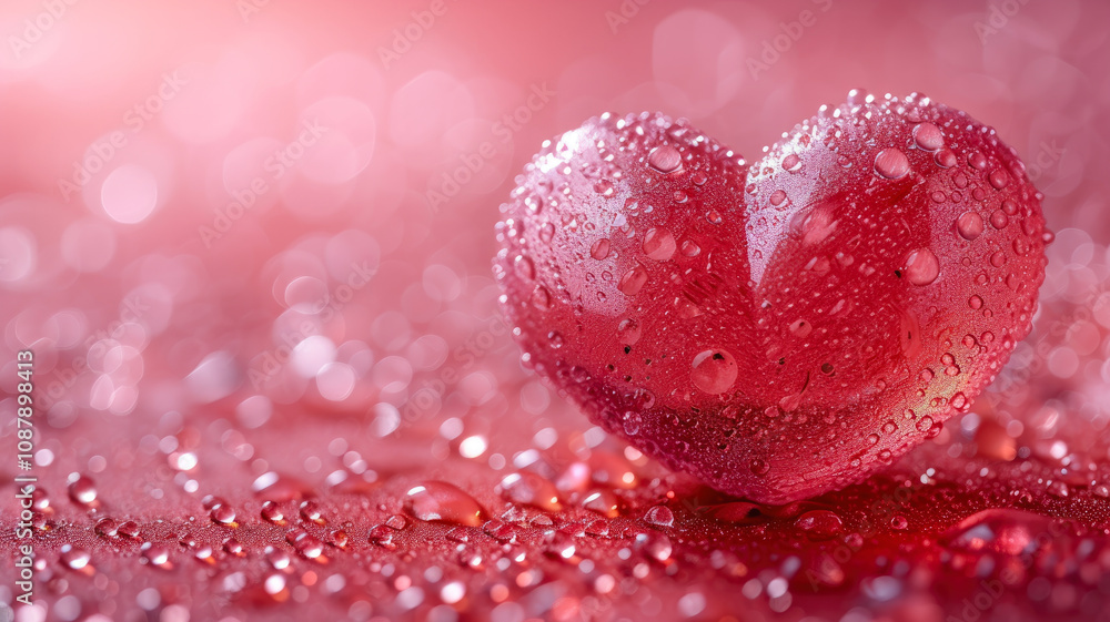 Red Heart on Glittering Pink Surface
Red Heart on Glittering Pink Surface