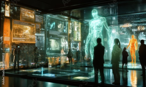 Wallpaper Mural Futuristic City with Cybernetically Enhanced Citizens Blending Humanity and Technology Torontodigital.ca