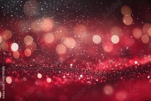 A vibrant red and black background filled with various lights