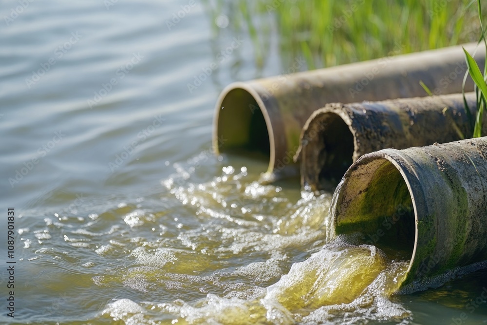 Submerged pipes in aquatic environment Submerged pipes in aquatic environment