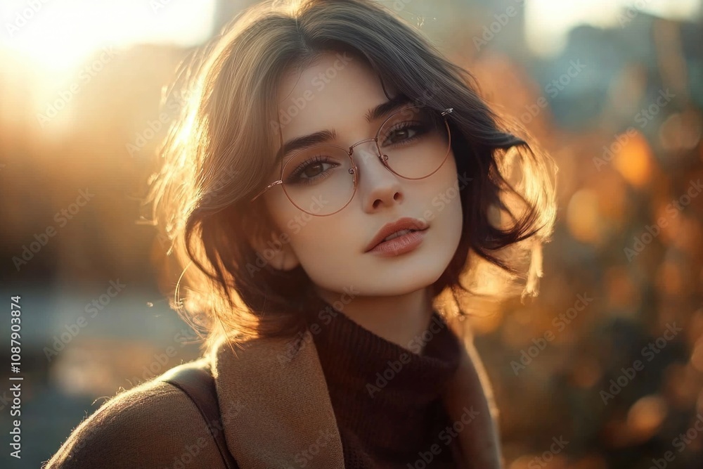 A woman wearing glasses poses for a photo A woman wearing glasses poses for a photo