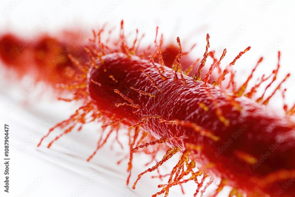 A close-up shot of a bright red substance on a white surface, suitable for use in medical or scientific illustrations A close-up shot of a bright red substance on a white surface, suitable for use in medical or scientific illustrations