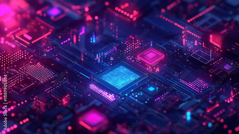 A conceptual illustration of artificial intelligence and robotic quantum computing processors, emphasizing their role in business technology, engineering, and innovation A conceptual illustration of artificial intelligence and robotic quantum computing processors, emphasizing their role in business technology, engineering, and innovation