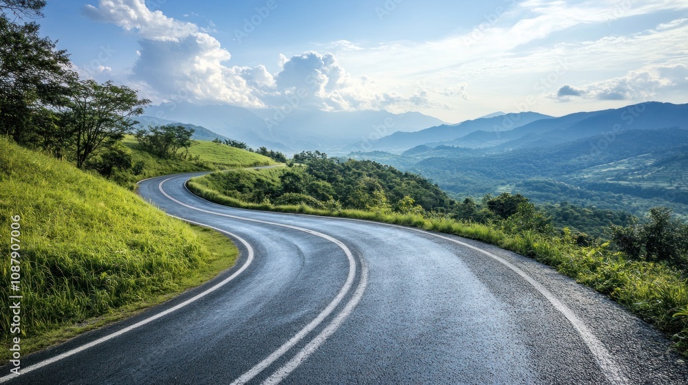 Fototapeta premium Winding Road Through Mountain Pass