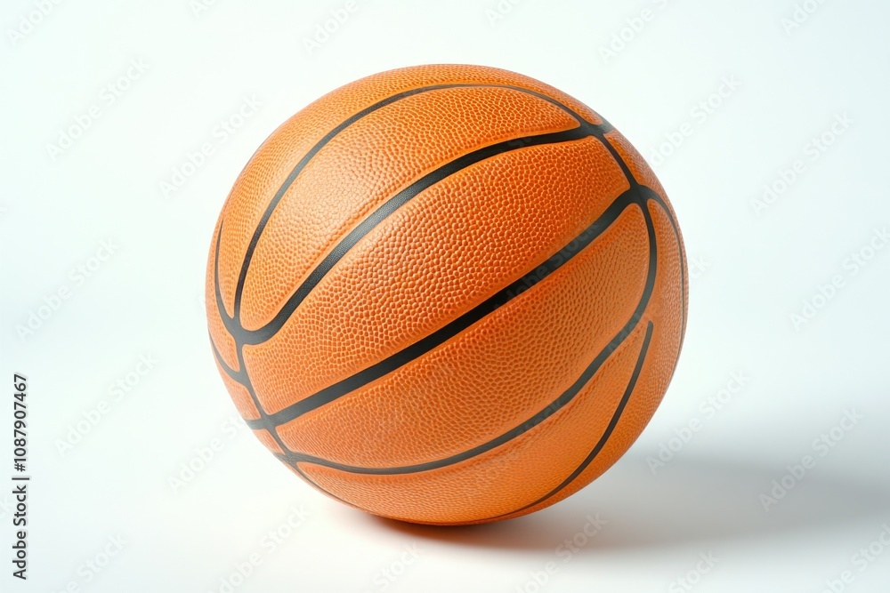 Fototapeta premium A close-up shot of a basketball ball on a white surface, ideal for sports-themed designs or marketing materials