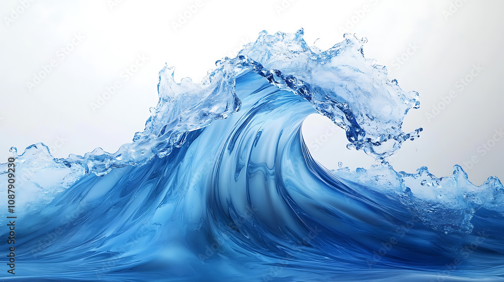 Abstract blue glass wave background rendered in 3D, featuring a shimmering, glossy liquid texture Abstract blue glass wave background rendered in 3D, featuring a shimmering, glossy liquid texture
