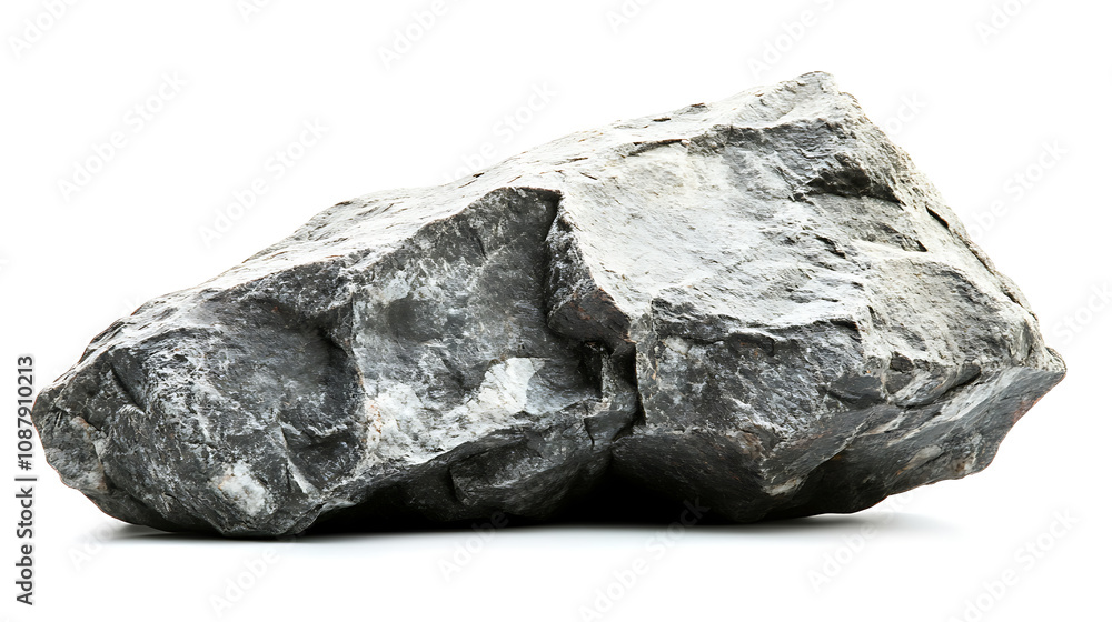Heavy gray boulder rock isolated on pure white background high resolution photo Heavy gray boulder rock isolated on pure white background high resolution photo