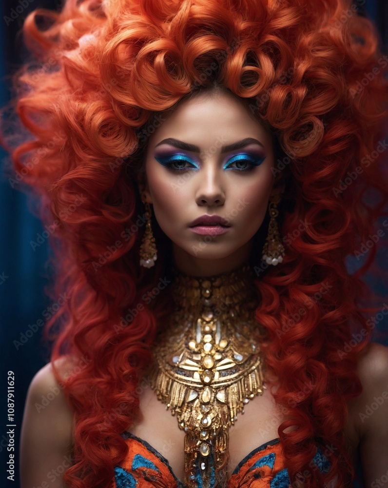 Extreme hair sculpting competition. Beautiful, young, cheerful hair model with bright eyes and flawless skin. Fantasy hair sculptures made with a special technique. Extreme hair sculpting competition. Beautiful, young, cheerful hair model with bright eyes and flawless skin. Fantasy hair sculptures made with a special technique.