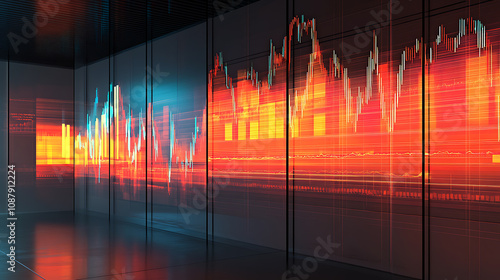 Display of energy market charts, showing a significant drop in US WTI crude oil prices over the last 20 years photo