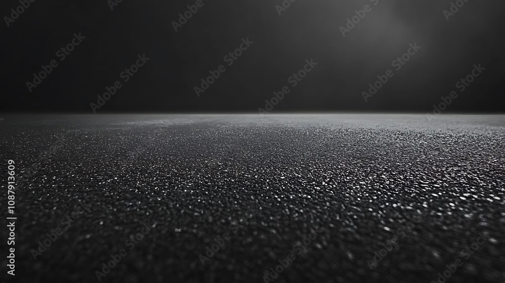 Empty dark asphalt road and street scene with black studio room interior background Empty dark asphalt road and street scene with black studio room interior background