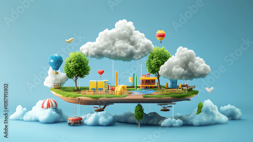 Platform as a service paas cloud computing software platform conceptual 3d illustration photo