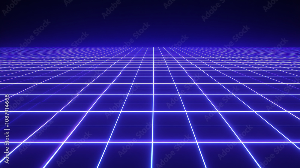 A blue grid background with white lines, glowing and futuristic, with a technology theme A blue grid background with white lines, glowing and futuristic, with a technology theme