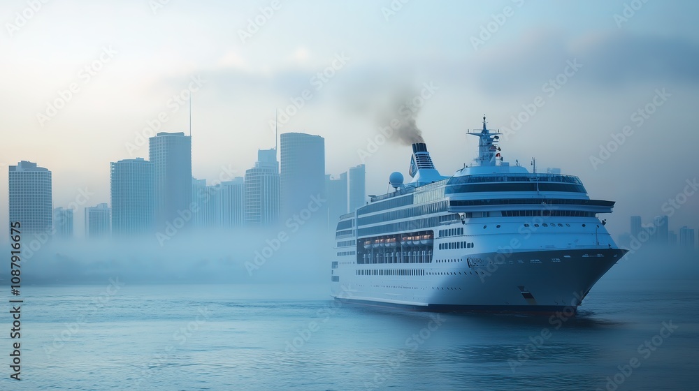 Fototapeta premium Luxury cruise ship in the ocean sea