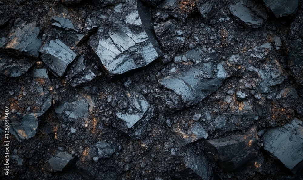 Dark coal texture, coal mining, fossil fuels, environmental pollution Dark coal texture, coal mining, fossil fuels, environmental pollution