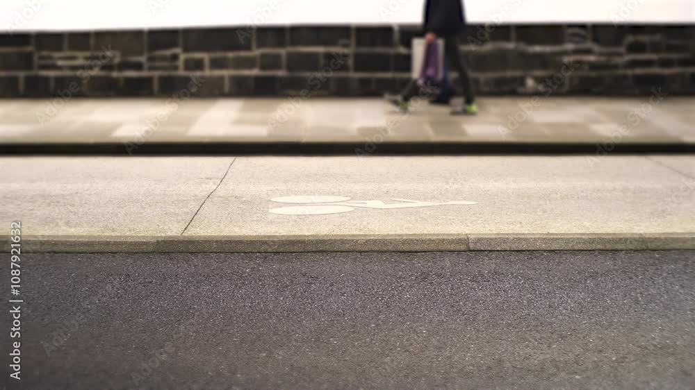 NO ONE taking a walk on the shore of Saint-Malo in France between the ocean and the cycle track. High quality 4k footage NO ONE taking a walk on the shore of Saint-Malo in France between the ocean and the cycle track. High quality 4k footage