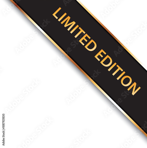 LIMITED EDITION - vector illustration of black corner ribbon banner
