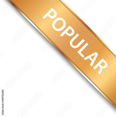 POPULAR - vector illustration of gold corner ribbon banner