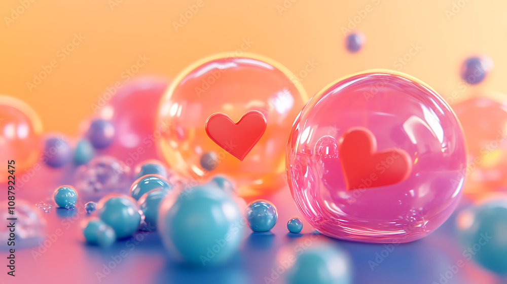 3d like icon social media engagement symbol digital glossy render 3d like icon social media engagement symbol digital glossy render