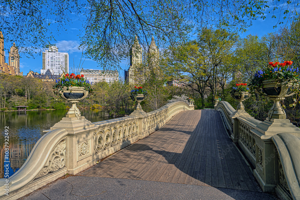 Bow bridge in spring