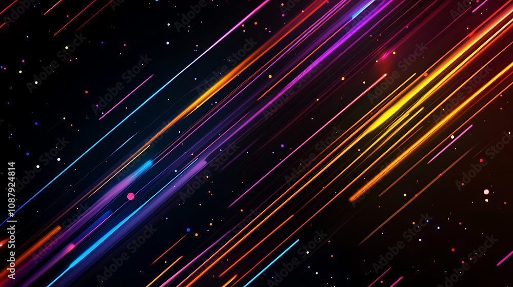 Obraz premium Black background with diagonal thin lines of light