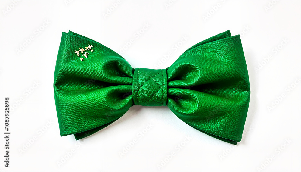 Elegant green satin bow tie with rhinestone accent? St. Patrick's Day Elegant green satin bow tie with rhinestone accent? St. Patrick's Day