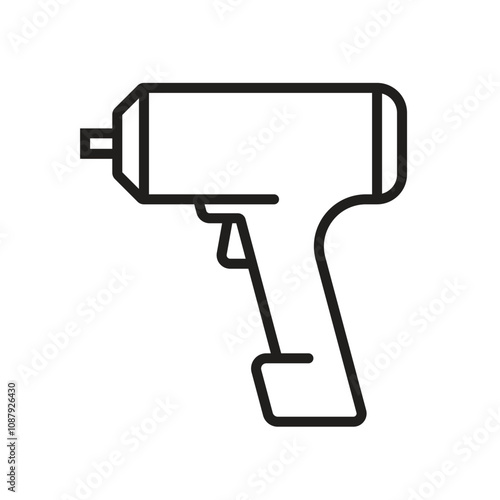 Impact gun line icon. Clipart image isolated on white background.