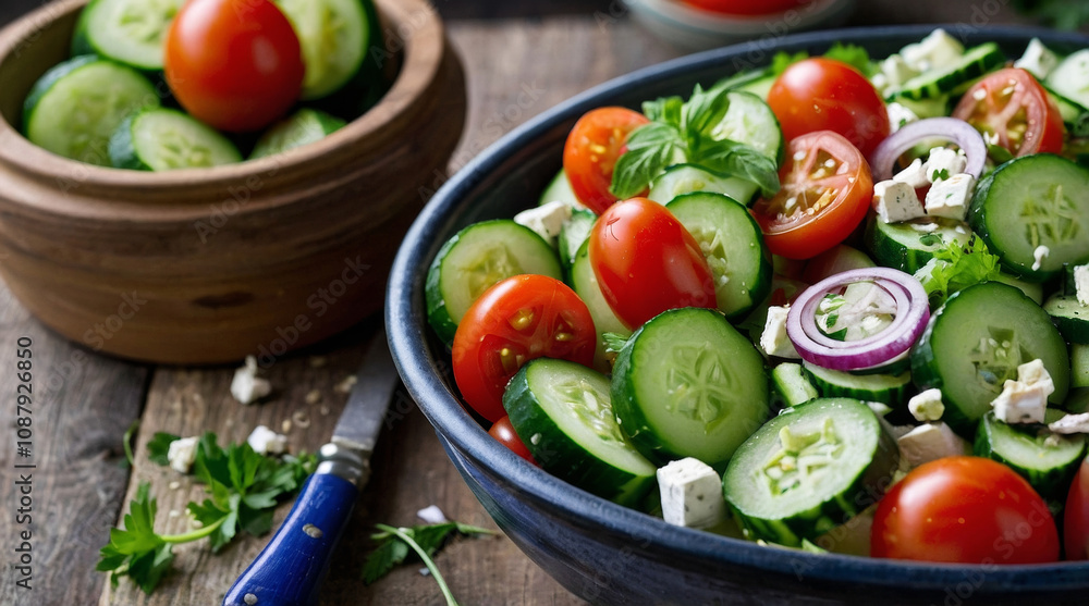 A Greek Cucumber and Tomato Salad A Greek Cucumber and Tomato Salad