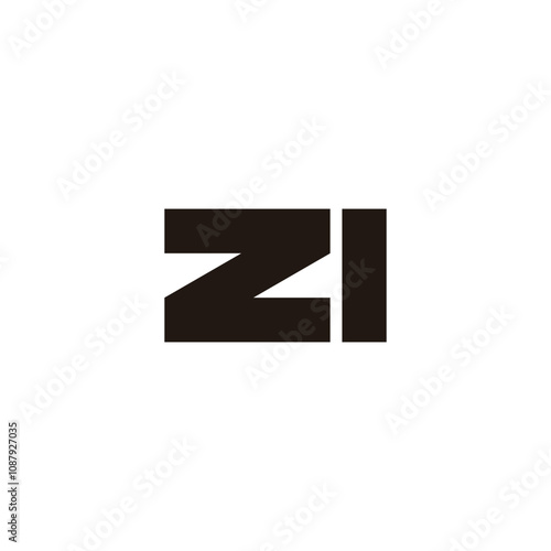 Letter ZI square geometric symbol simple logo vector