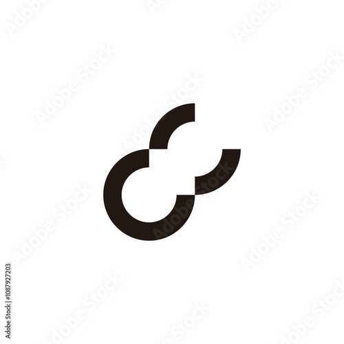 Double Letter G, curve geometric symbol simple logo vector