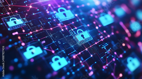 Secure 2fa authentication login for online trading and banking abstract background